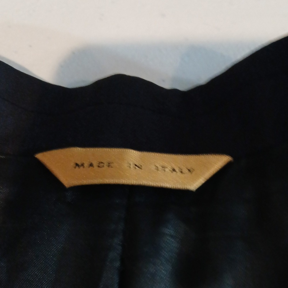 Made in Italy Black 100% Wool 3-Button Longline Blazer Jacket Size 40/33 - Picture 9 of 12